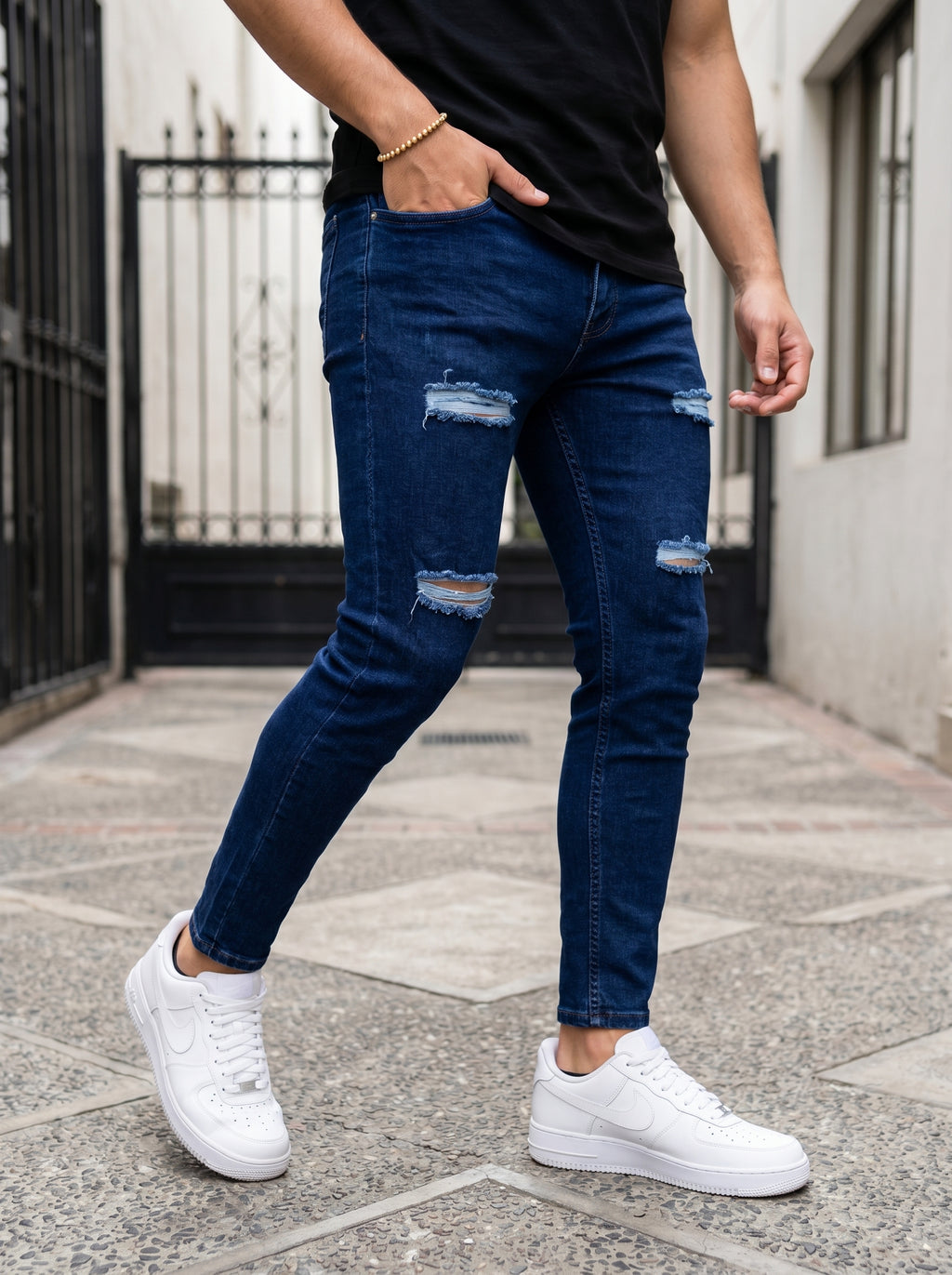 JEAN SKINNY - AZUL 4 ROTOS