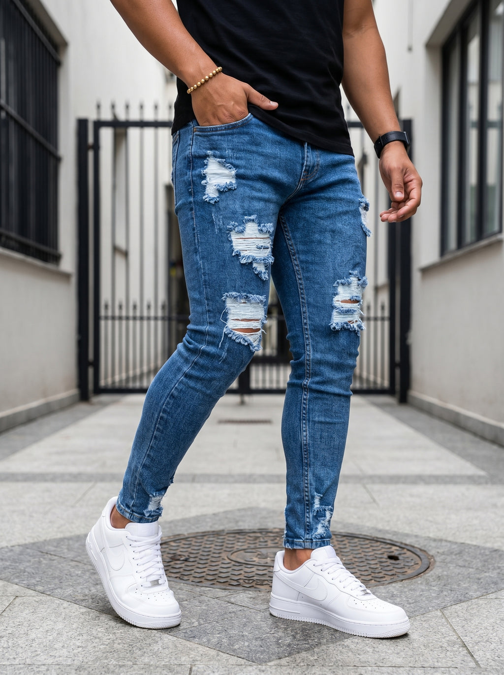 POLO DO MONACO BLACK LINE + JEAN SKINNY FIT BLUE URBAN
