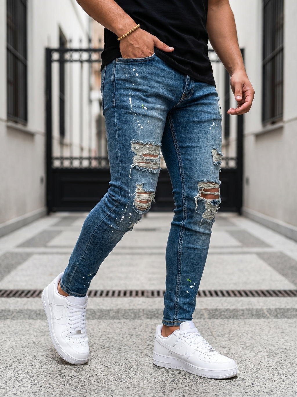 JEANS SKINNY FIT – URBAN SPLASH BLUE