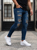 JEANS SKINNY FIT – MIDNIGHT RIPPED BLUE