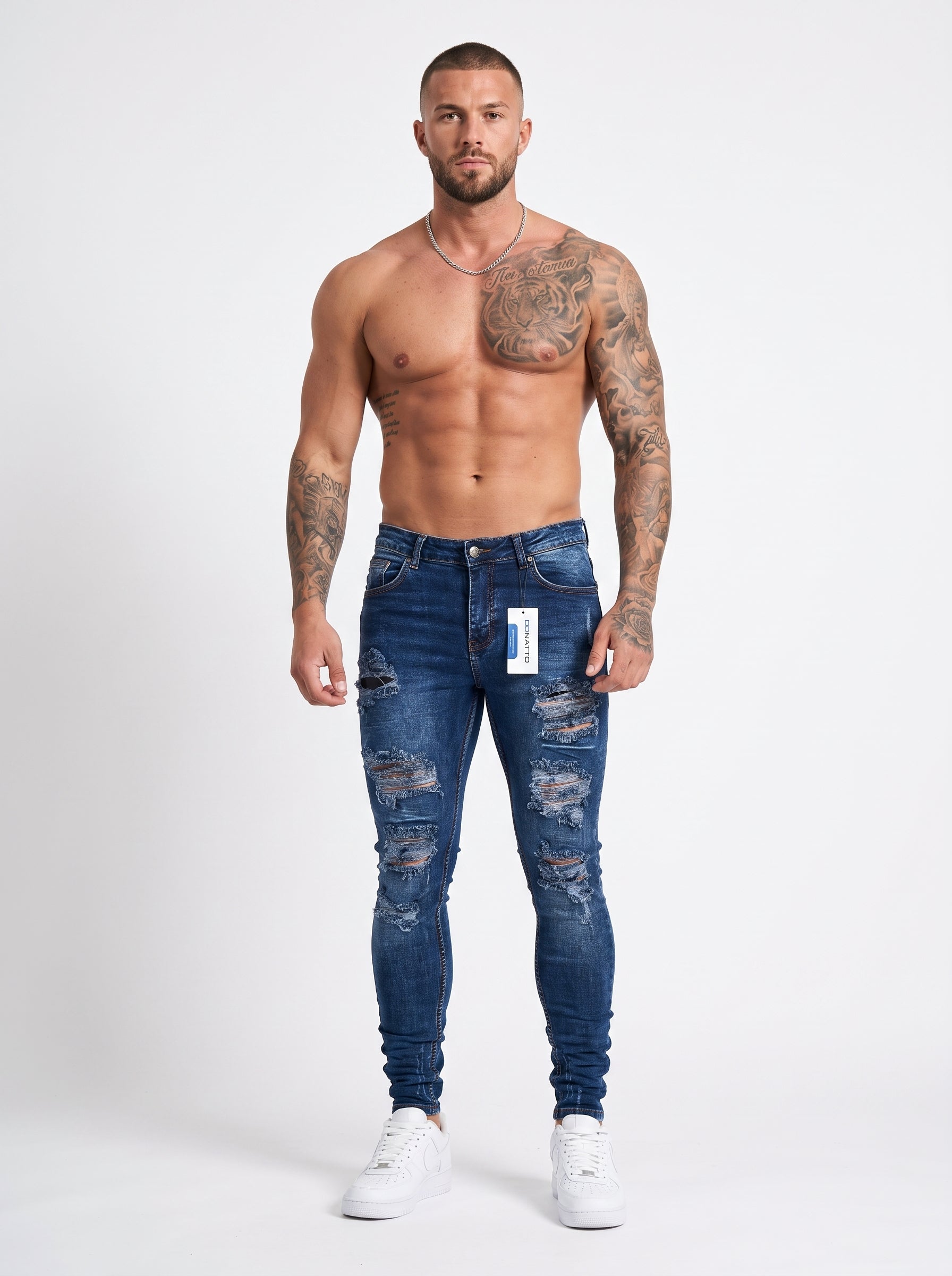 JEANS SKINNY FIT – BLUE DESTROYED EDITION
