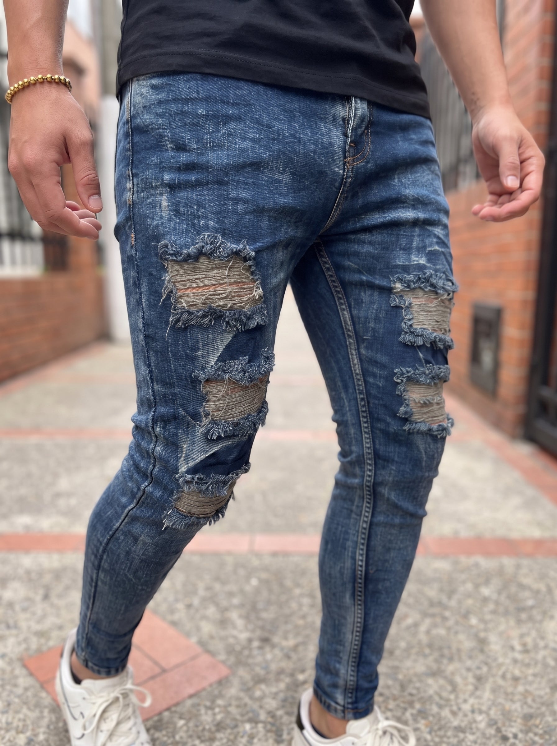 JEAN SKINNY INDIGO DESTROYED