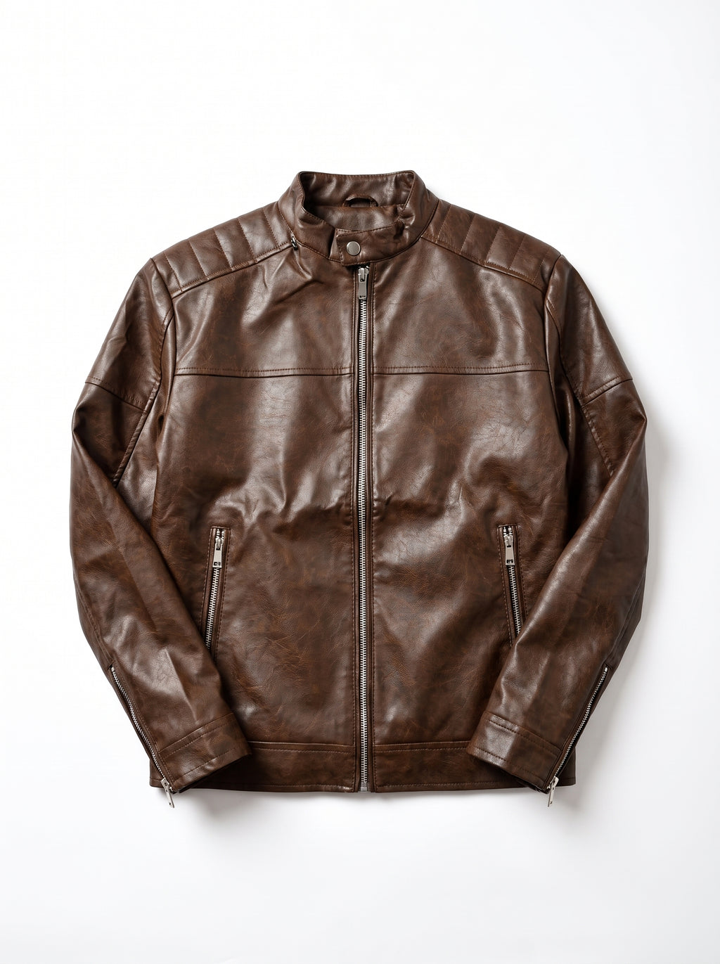 CHAQUETA CUERO TEX NERU PREMIUM CAFÉ