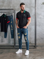 POLO MONACO NOIR - JEANS SKINNY VERDE FROST