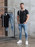 POLO MONACO STRIPE BLACK - JEAN SKINNY BLUE URBAN