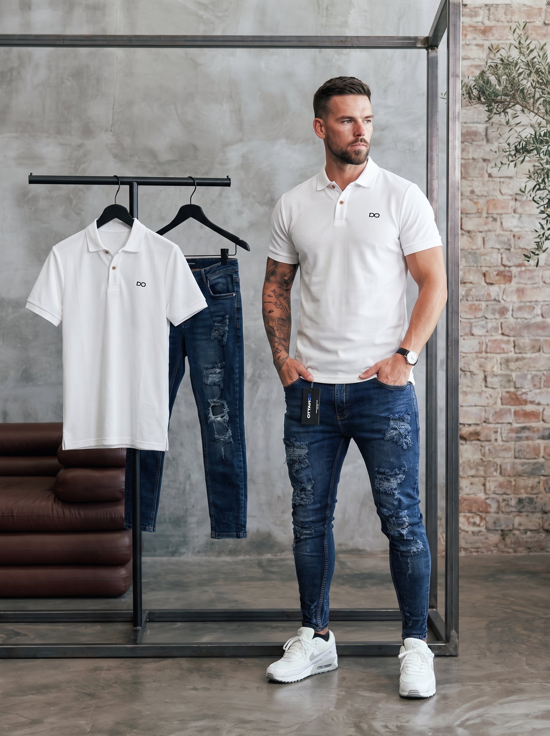POLO DO – MONACO PURE WHITE + SKINNY FIT BLUE