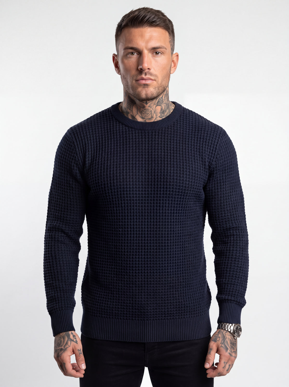 Buzo Tejido Waffle Monaco – Azul Noche