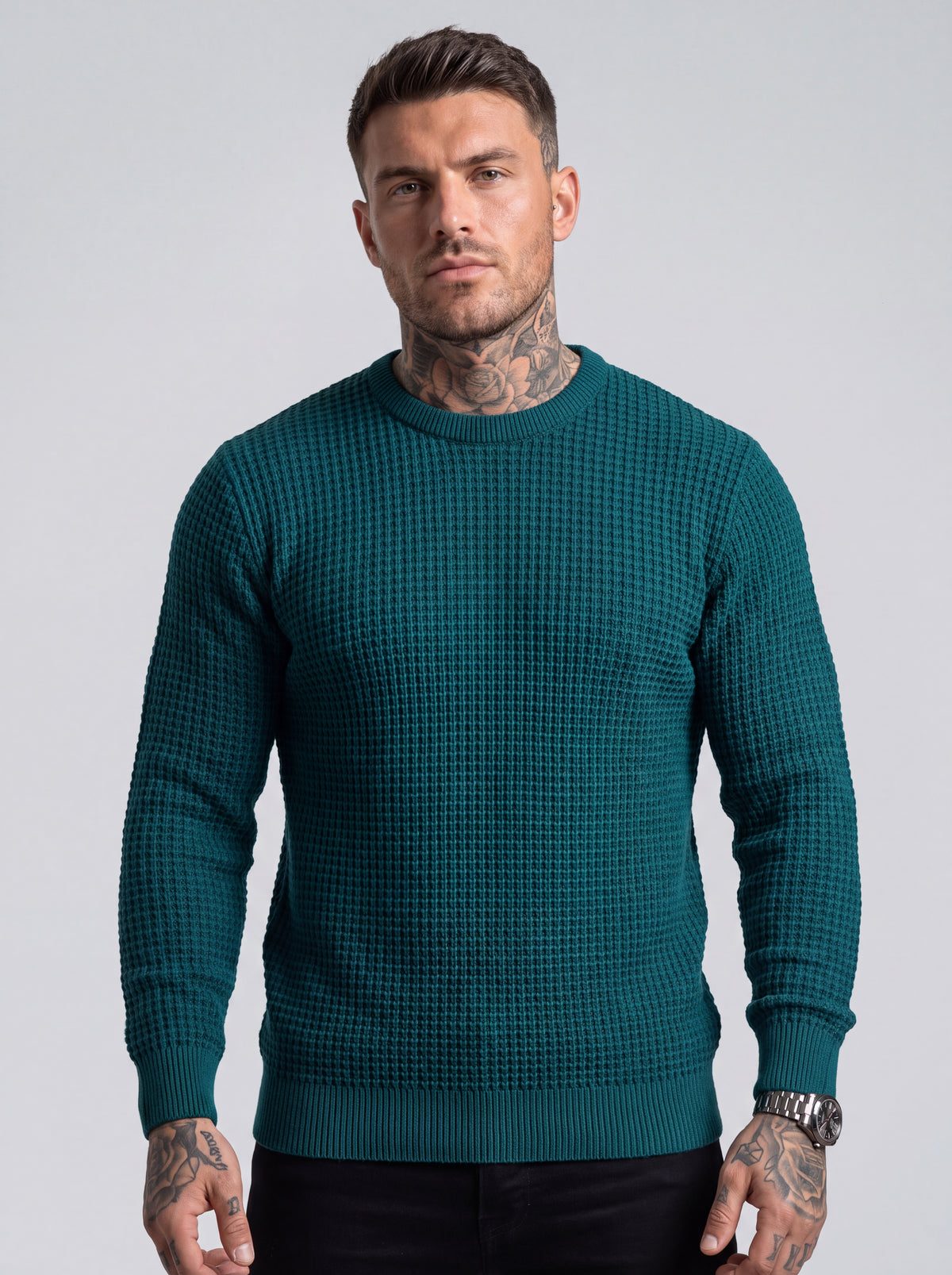 Buzo Tejido Waffle Monaco – Verde Petróleo