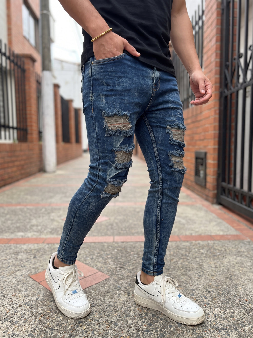 JEAN SKINNY INDIGO DESTROYED
