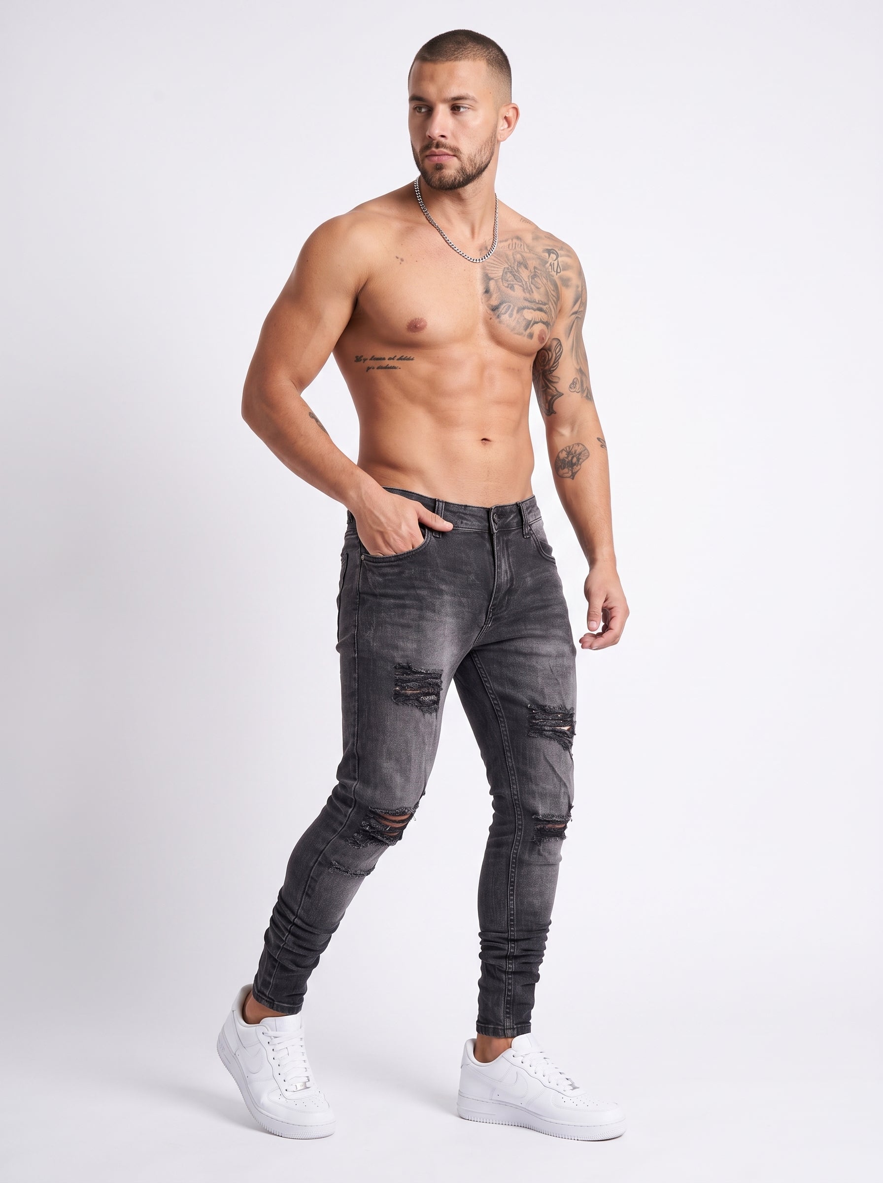 JEAN SKINNY BLACK SHADOW DESTROYED
