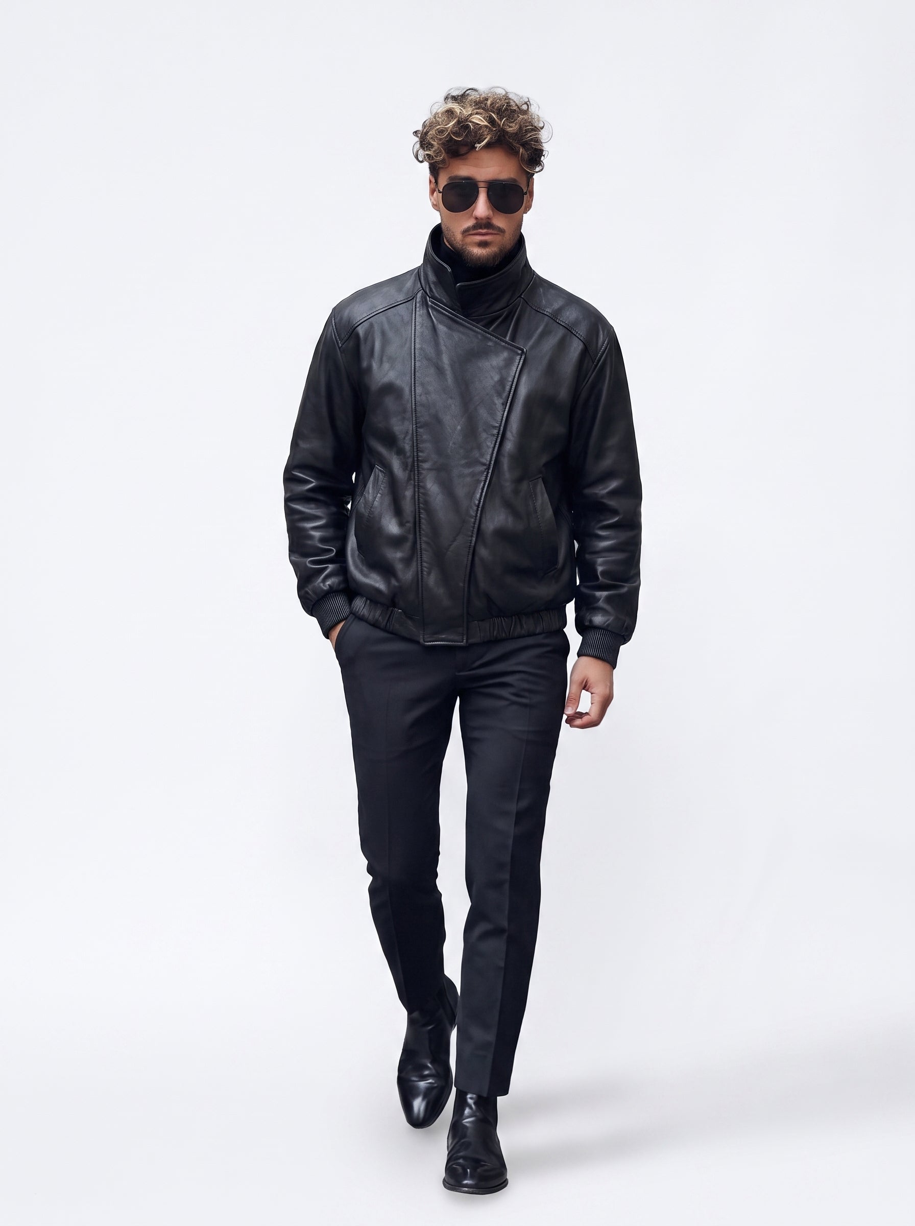 CHAQUETA CUERO TEX MONZA BLACK