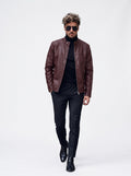 CHAQUETA CUERO TEX NERU PREMIUM VINOTINTO
