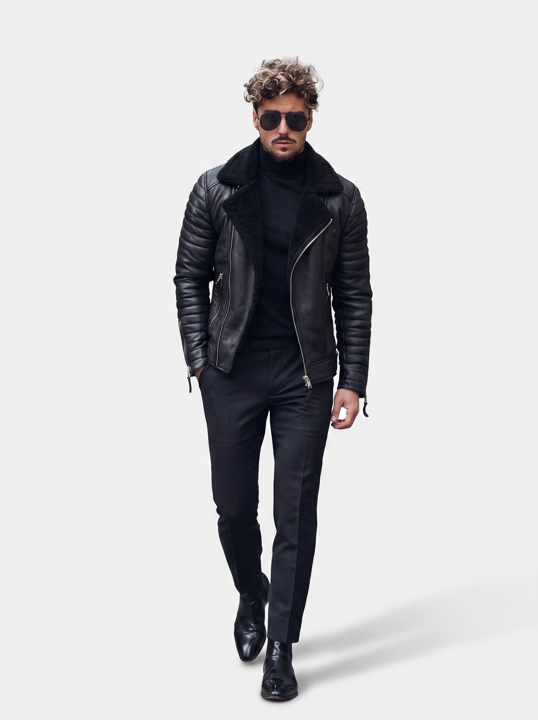 CHAQUETA CUERO TEX OVEJERO BLACK PREMIUM