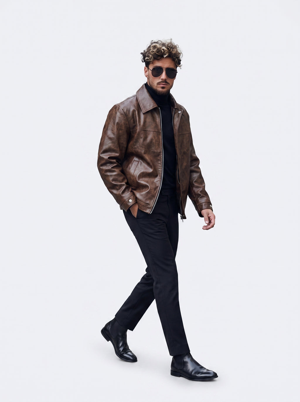 CHAQUETA CUERO TEX MILANO COGNAC