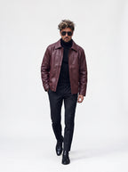 CHAQUETA CUERO TEX MILANO BURGUNDY