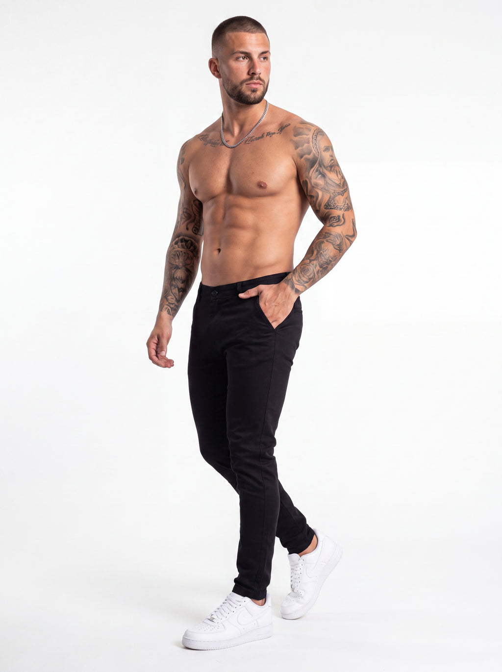 Pantalón Drill Slim Fit Negro