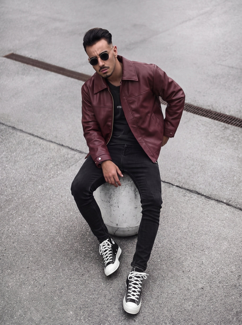 CHAQUETA CUERO TEX MILANO BURGUNDY