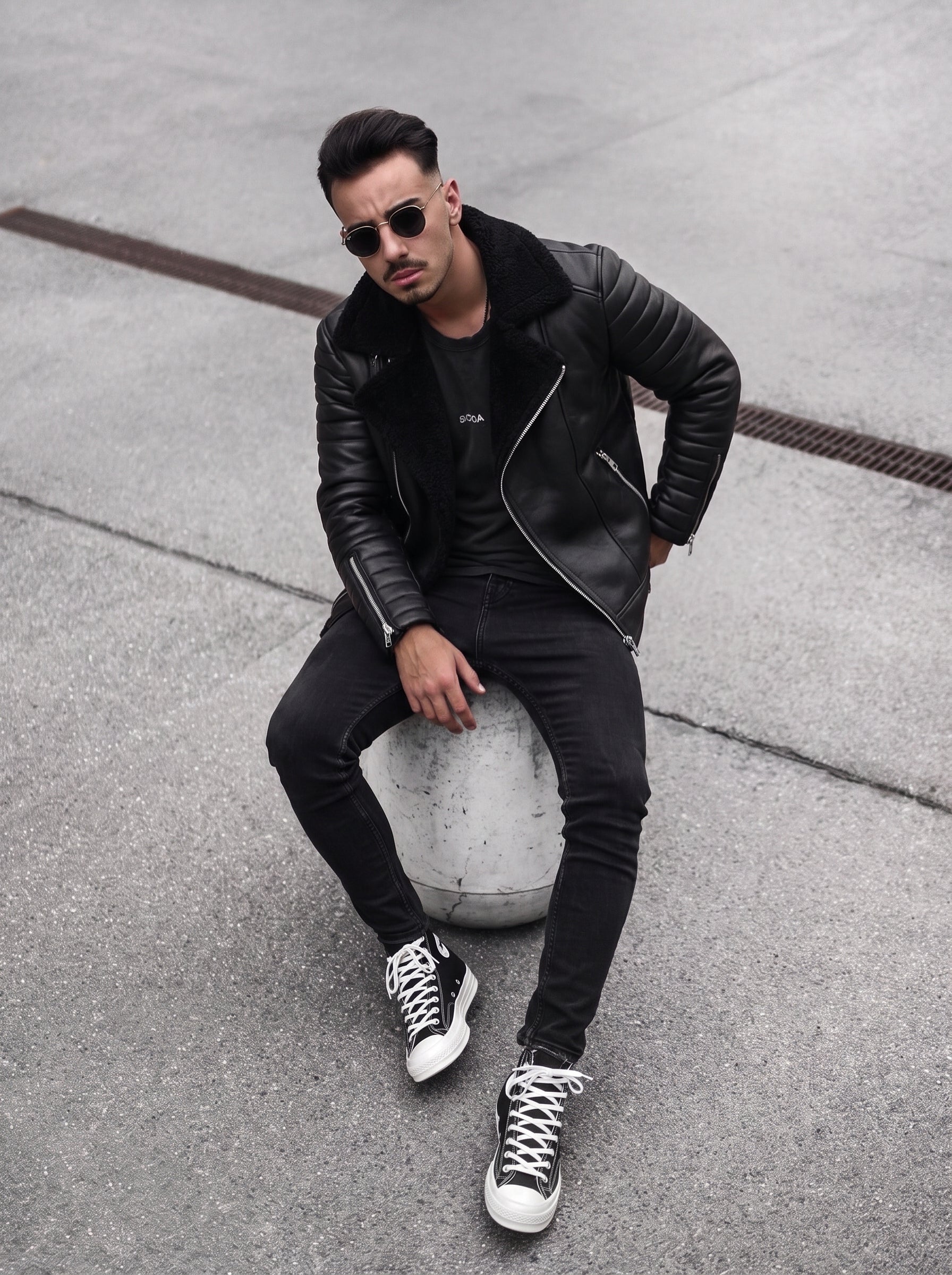 CHAQUETA CUERO TEX OVEJERO BLACK PREMIUM