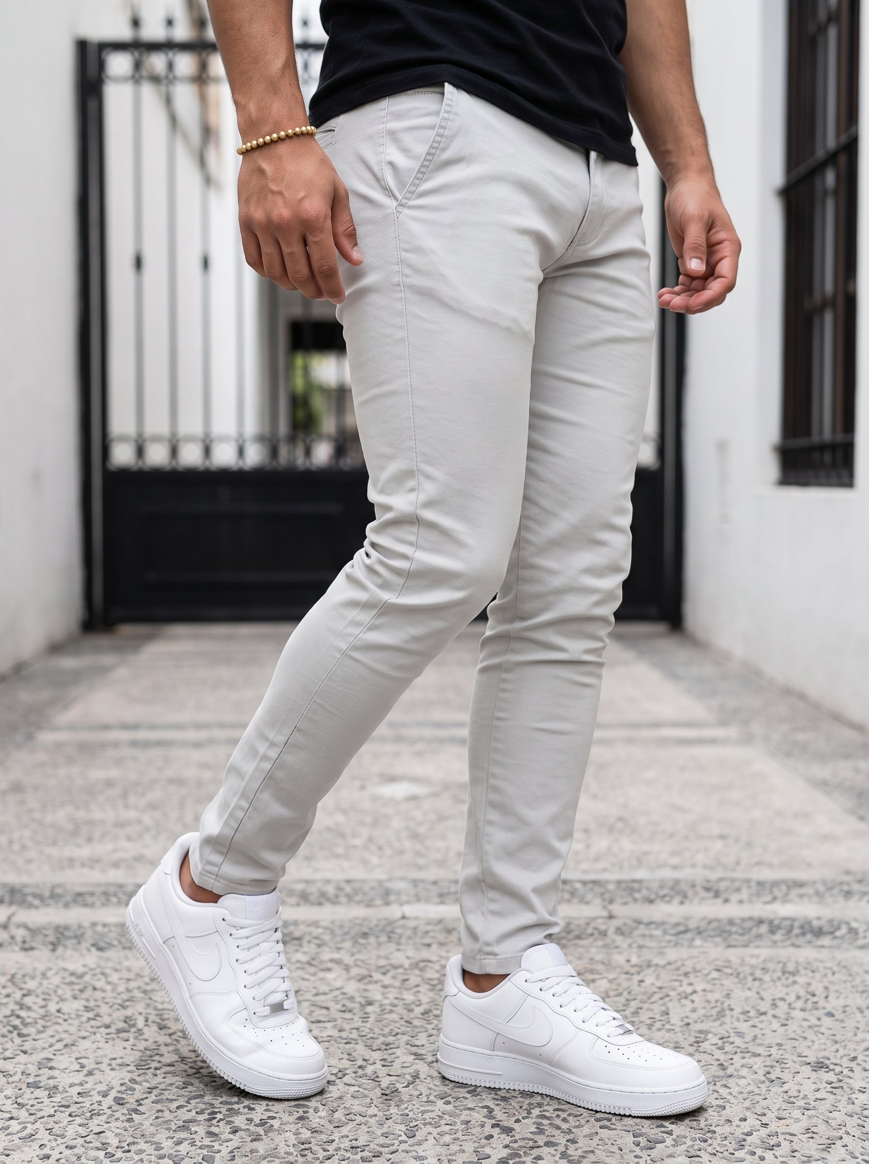 DRILL SLIM GRIS PERLA