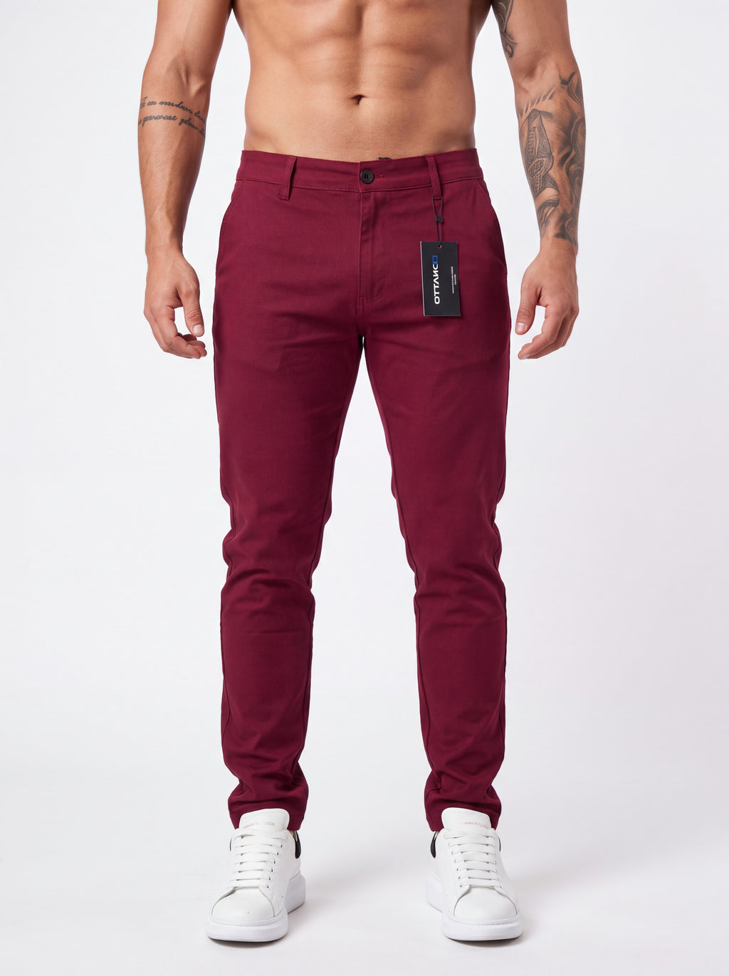 Pantalón Punto Roma Slim Borgoña