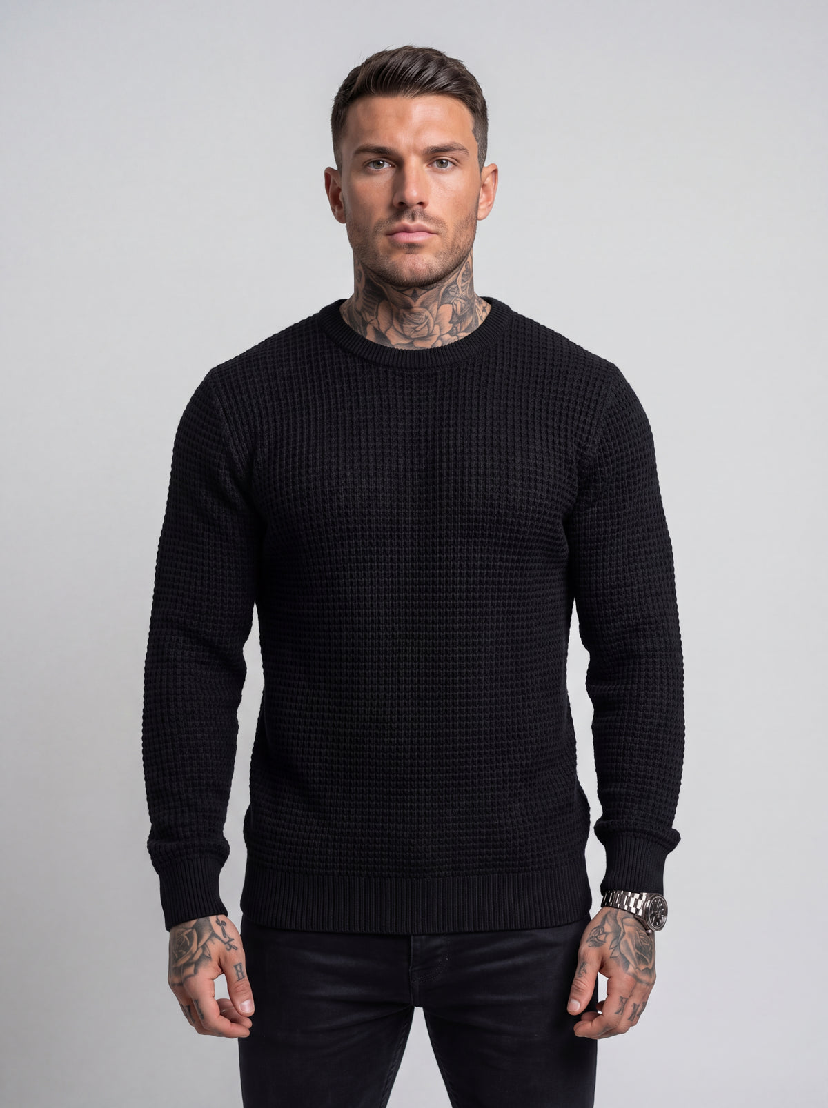 Buzo Tejido Waffle Monaco – Negro