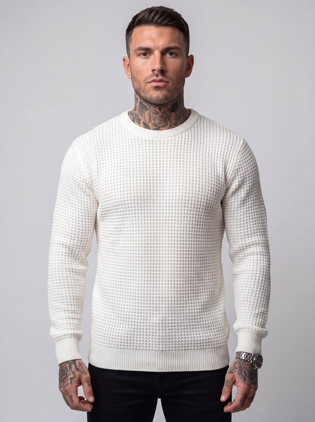 Buzo Tejido Waffle Monaco – Marfil