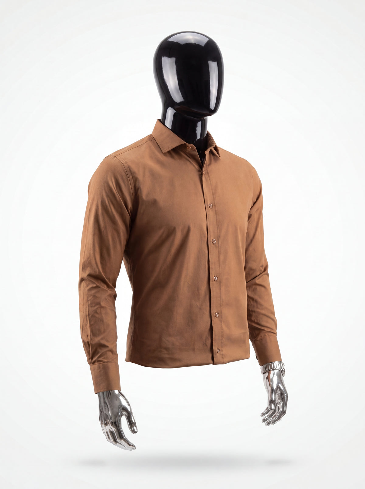 Camisa Seda Fría Slim Fit – Camel Essential