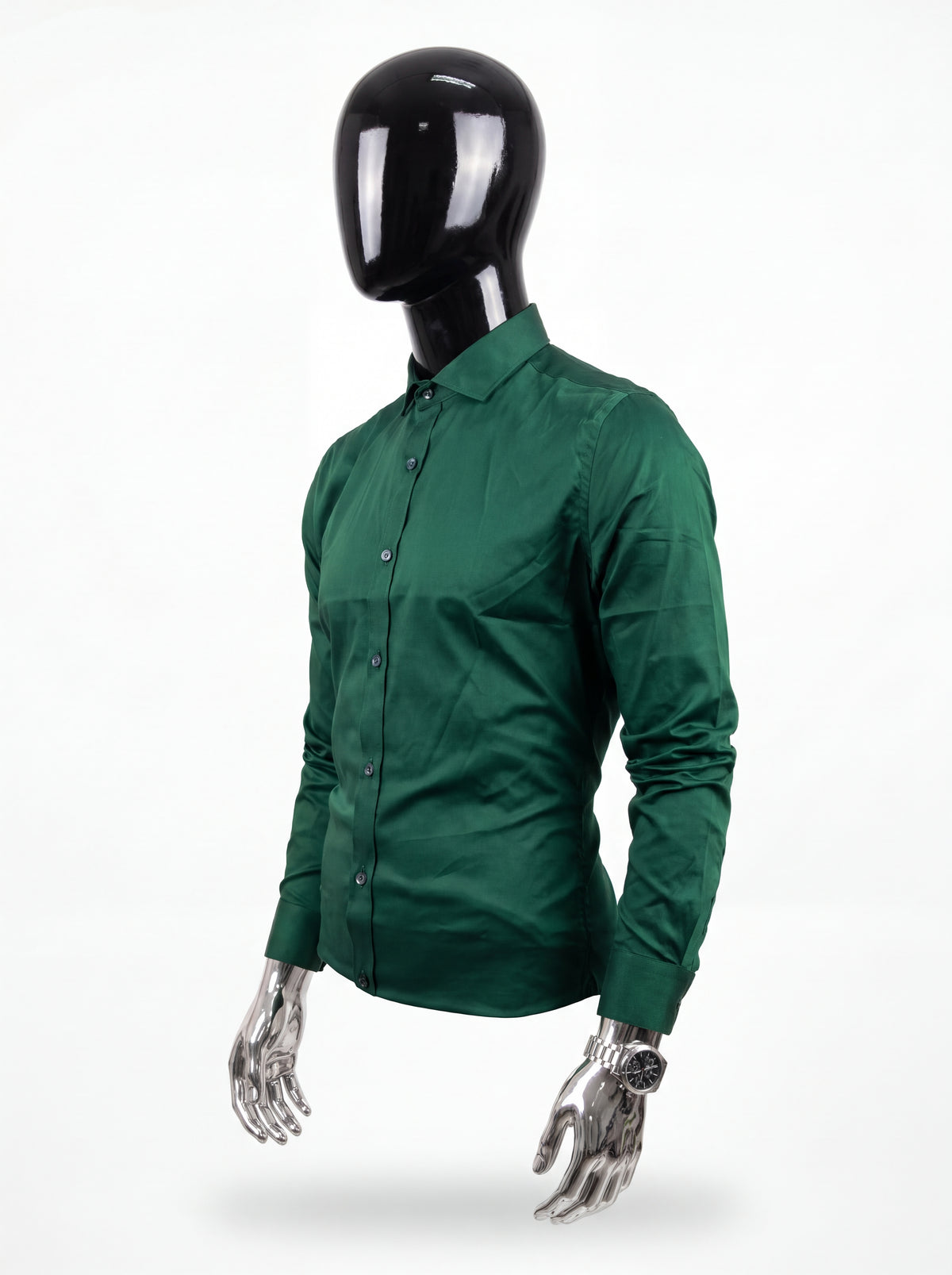 Camisa Seda Fría Slim Fit – Green Essential