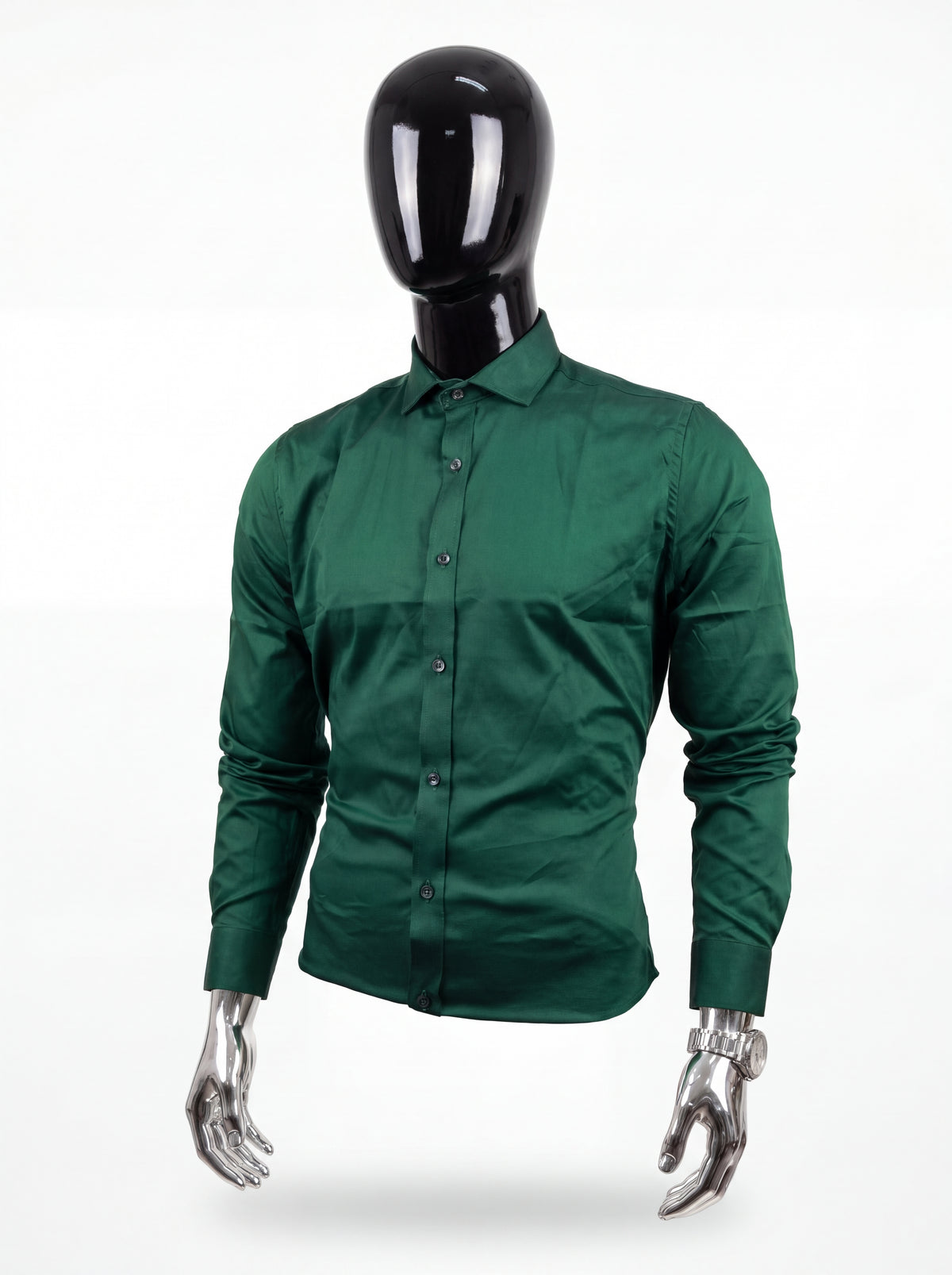 Camisa Seda Fría Slim Fit – Green Essential