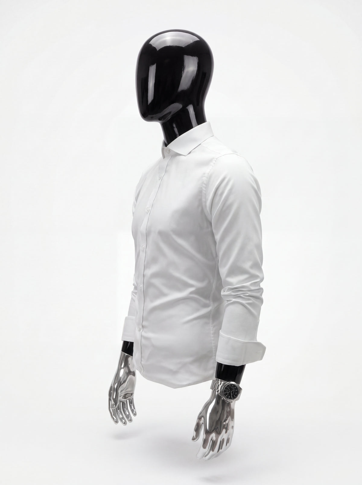 Camisa Seda Fría Slim Fit – White Essential