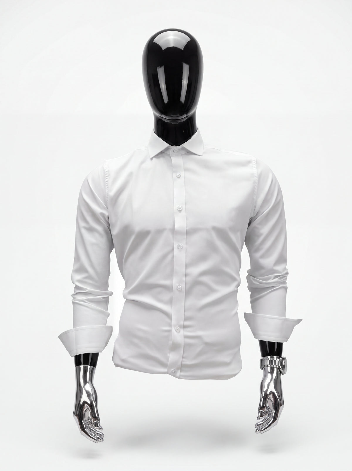 Camisa Seda Fría Slim Fit – White Essential