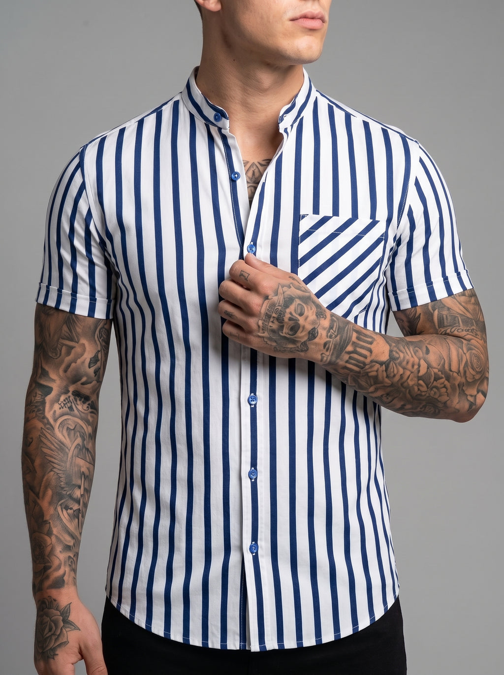Camisa Neru Stripe Navy