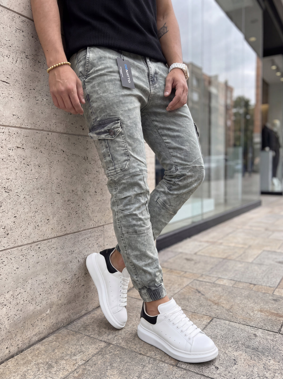 Jogger Cargo Gris Vintage