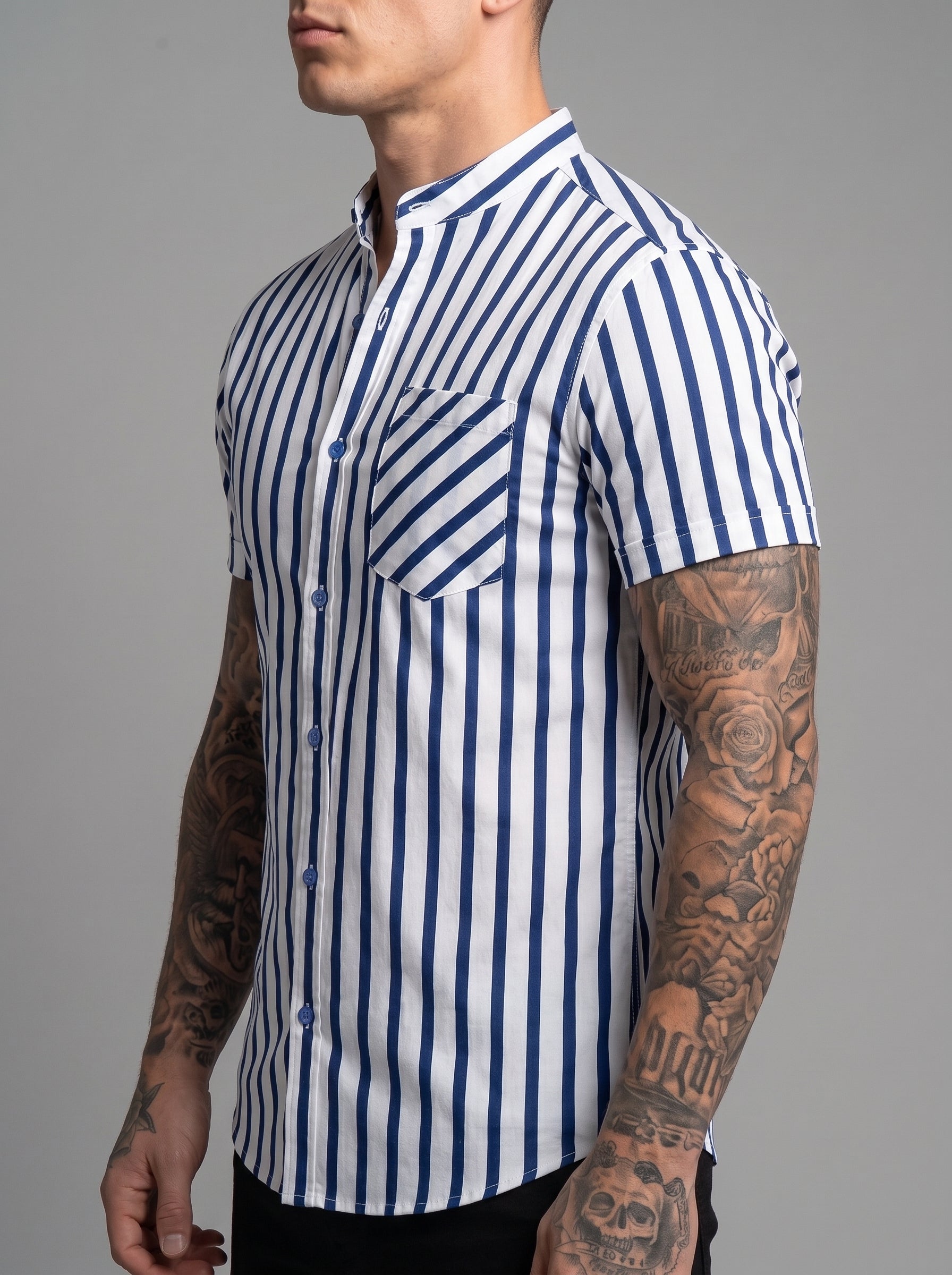 Camisa Neru Stripe Navy