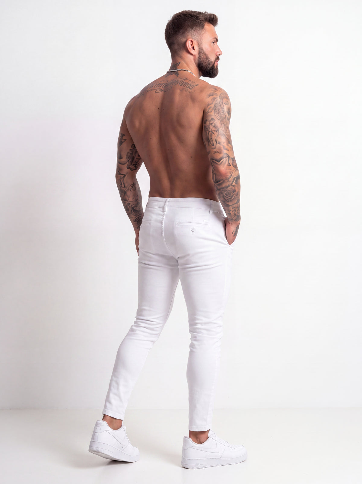Pantalón Drill Slim Fit Blanco