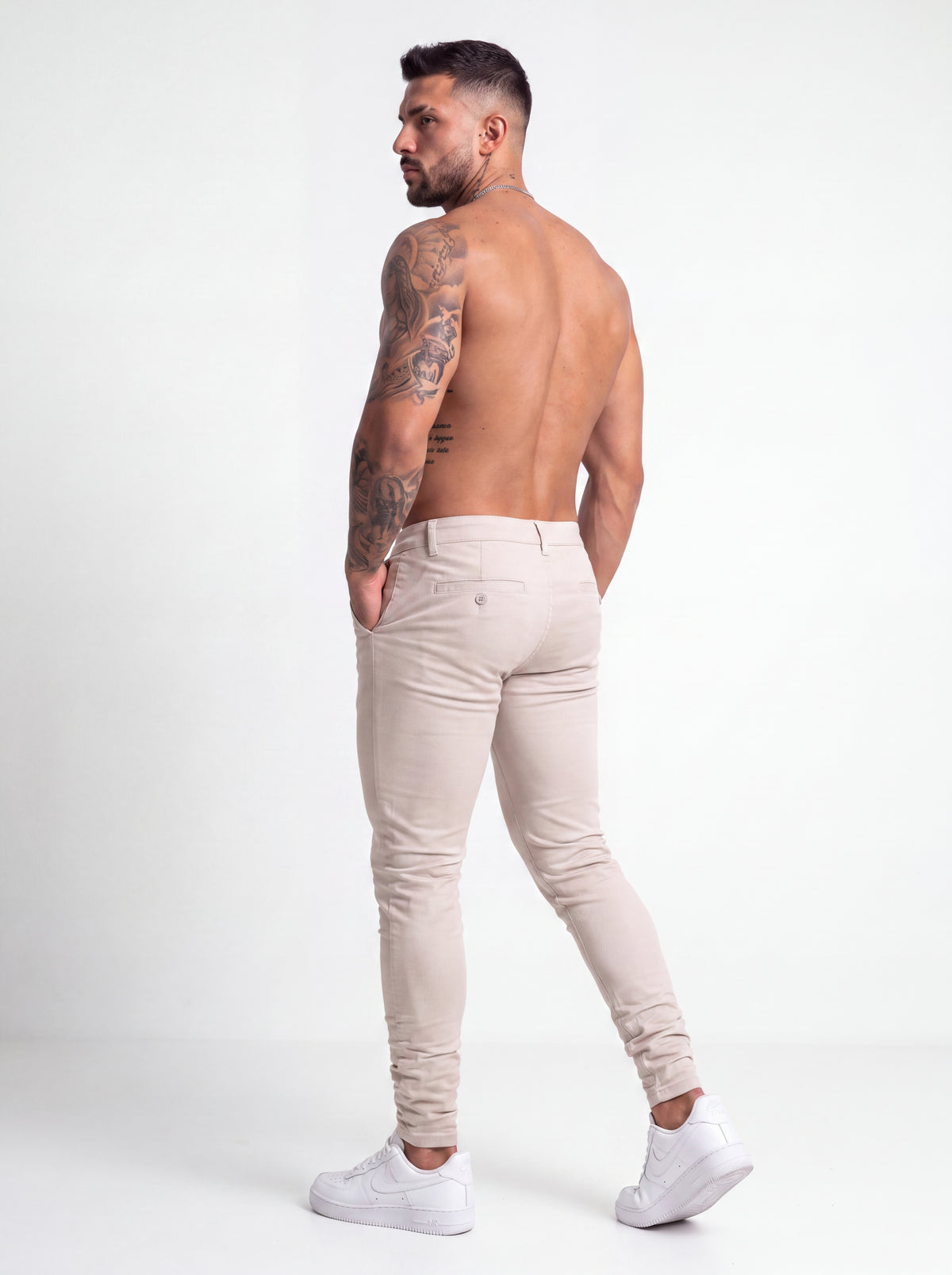 Pantalón Drill Slim Fit Marfil