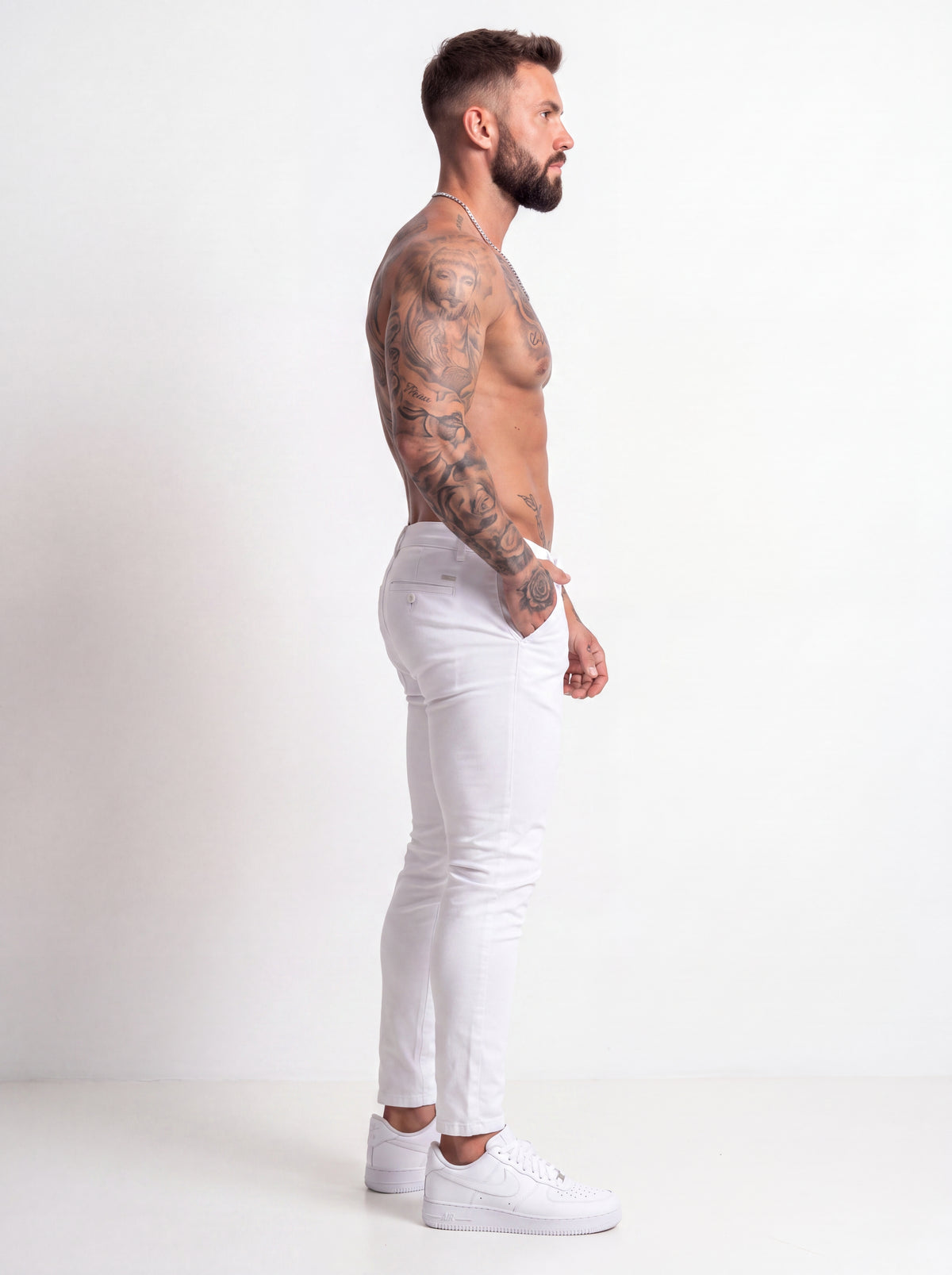 Pantalón Drill Slim Fit Blanco