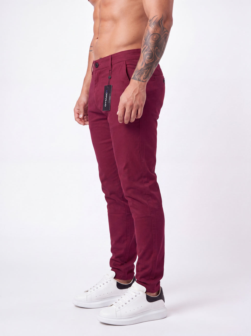 Pantalón Punto Roma Slim Borgoña
