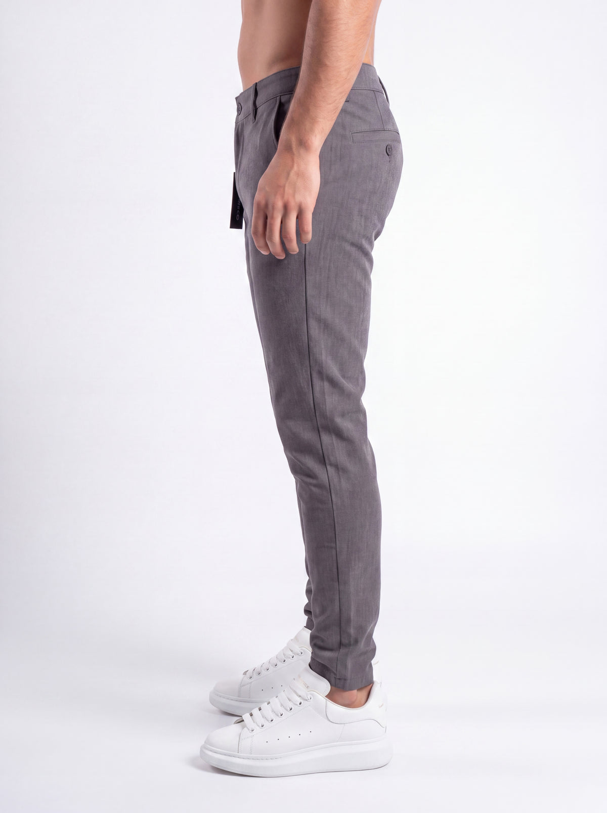 Pantalón Punto Roma Slim Gris Grafito