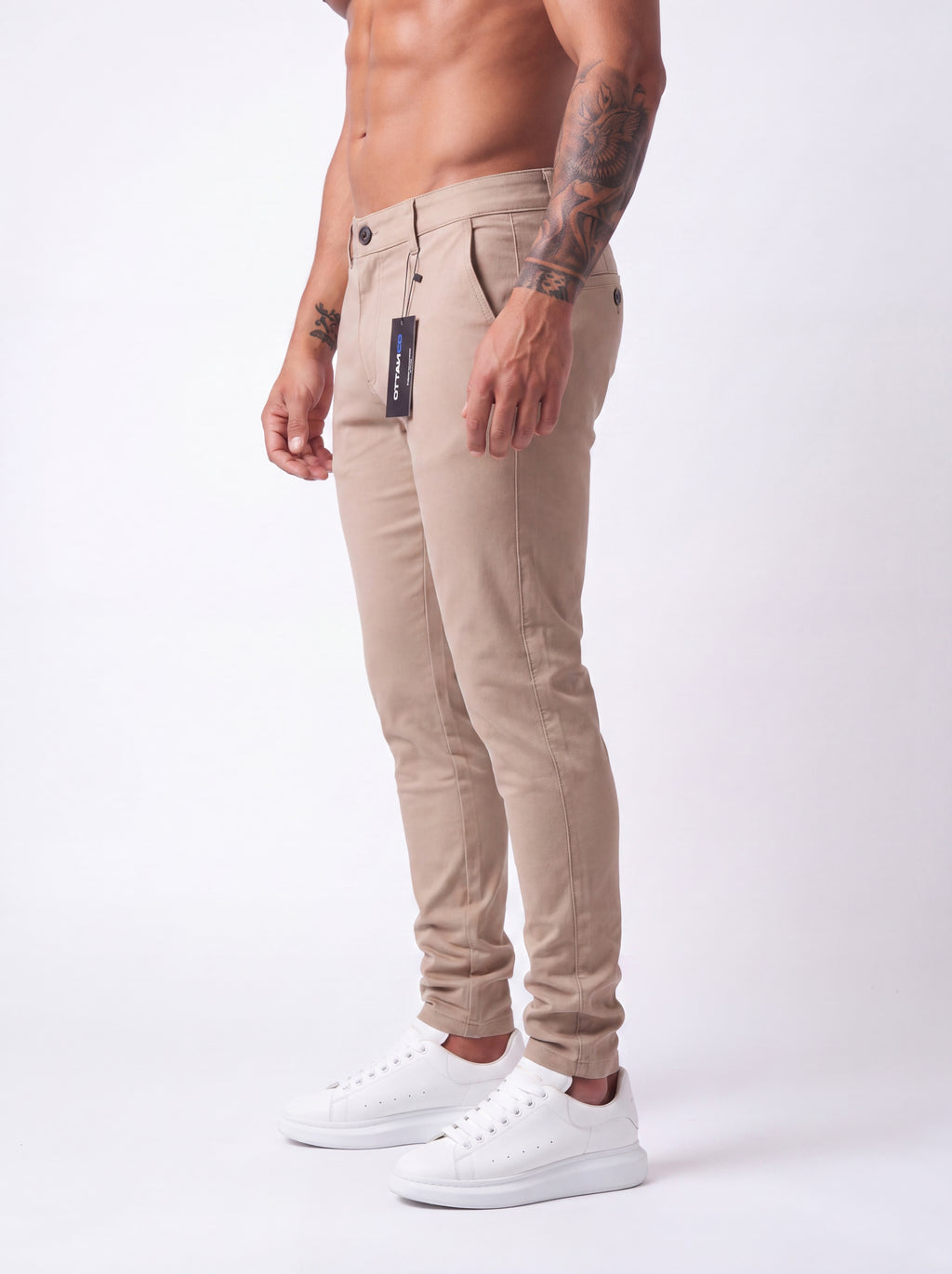 Pantalón Punto Roma Slim Beige Arena
