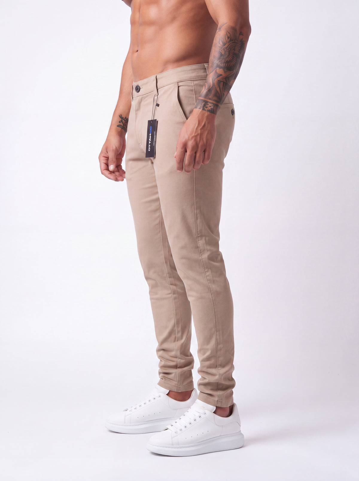 Pantalón Punto Roma Slim Beige Arena