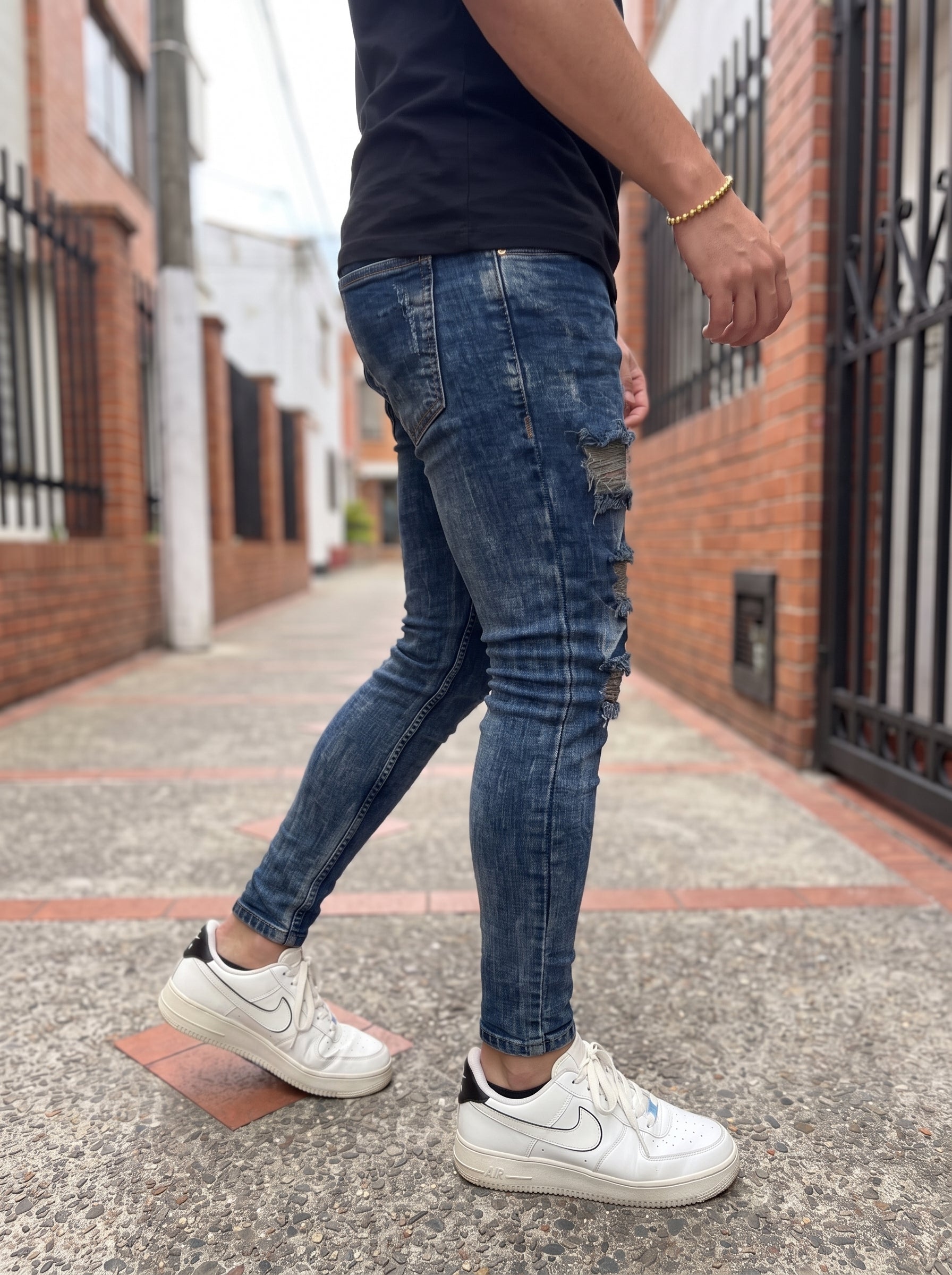 JEAN SKINNY INDIGO DESTROYED