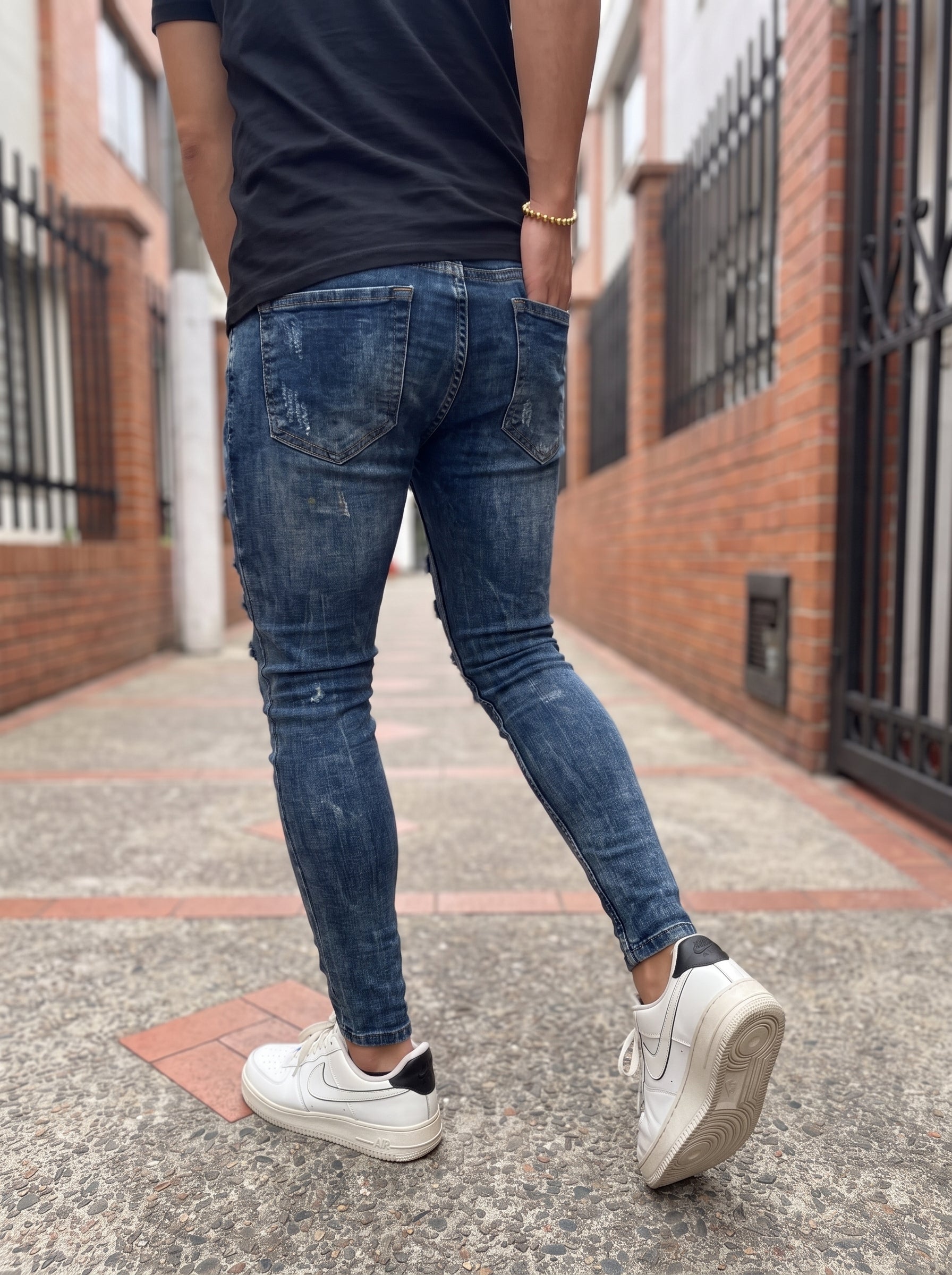JEAN SKINNY INDIGO DESTROYED