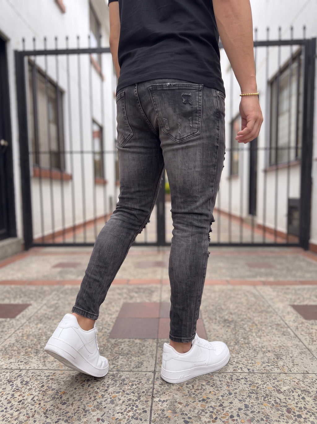 JEAN SKINNY BLACK SHADOW DESTROYED