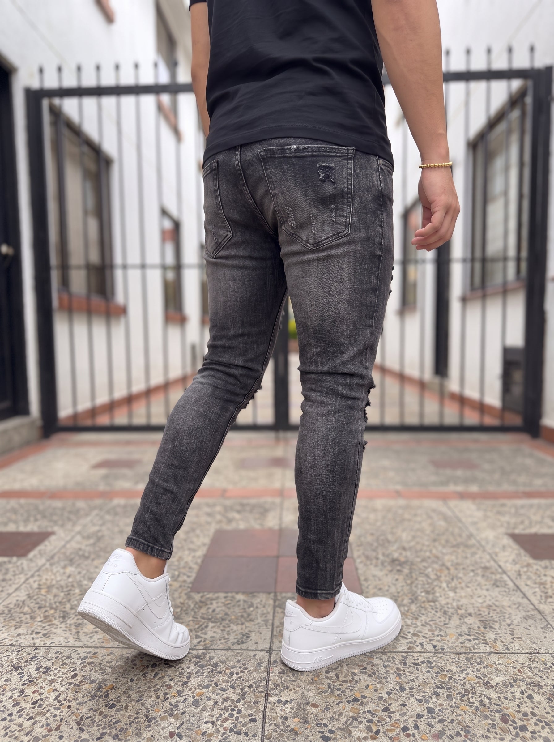 JEAN SKINNY BLACK SHADOW DESTROYED