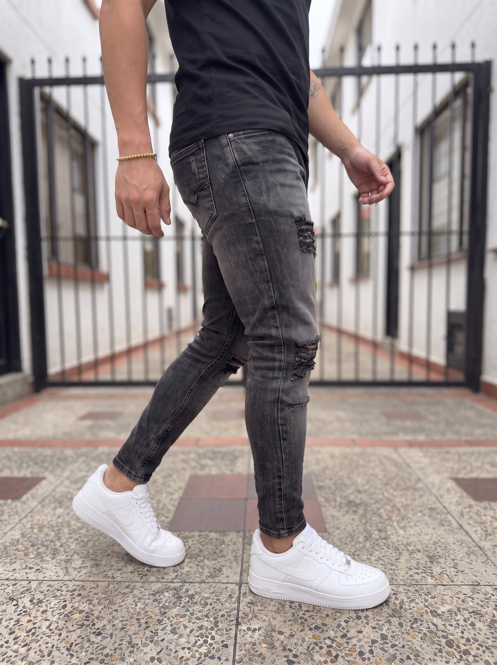 JEAN SKINNY BLACK SHADOW DESTROYED