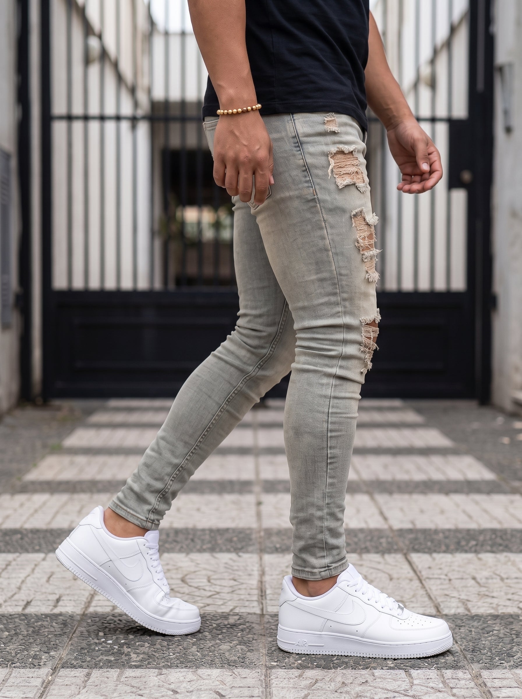 JEAN SKINNY GLACIER DESTROYED