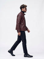 CHAQUETA CUERO TEX NERU PREMIUM VINOTINTO