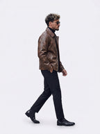 CHAQUETA CUERO TEX MILANO COGNAC
