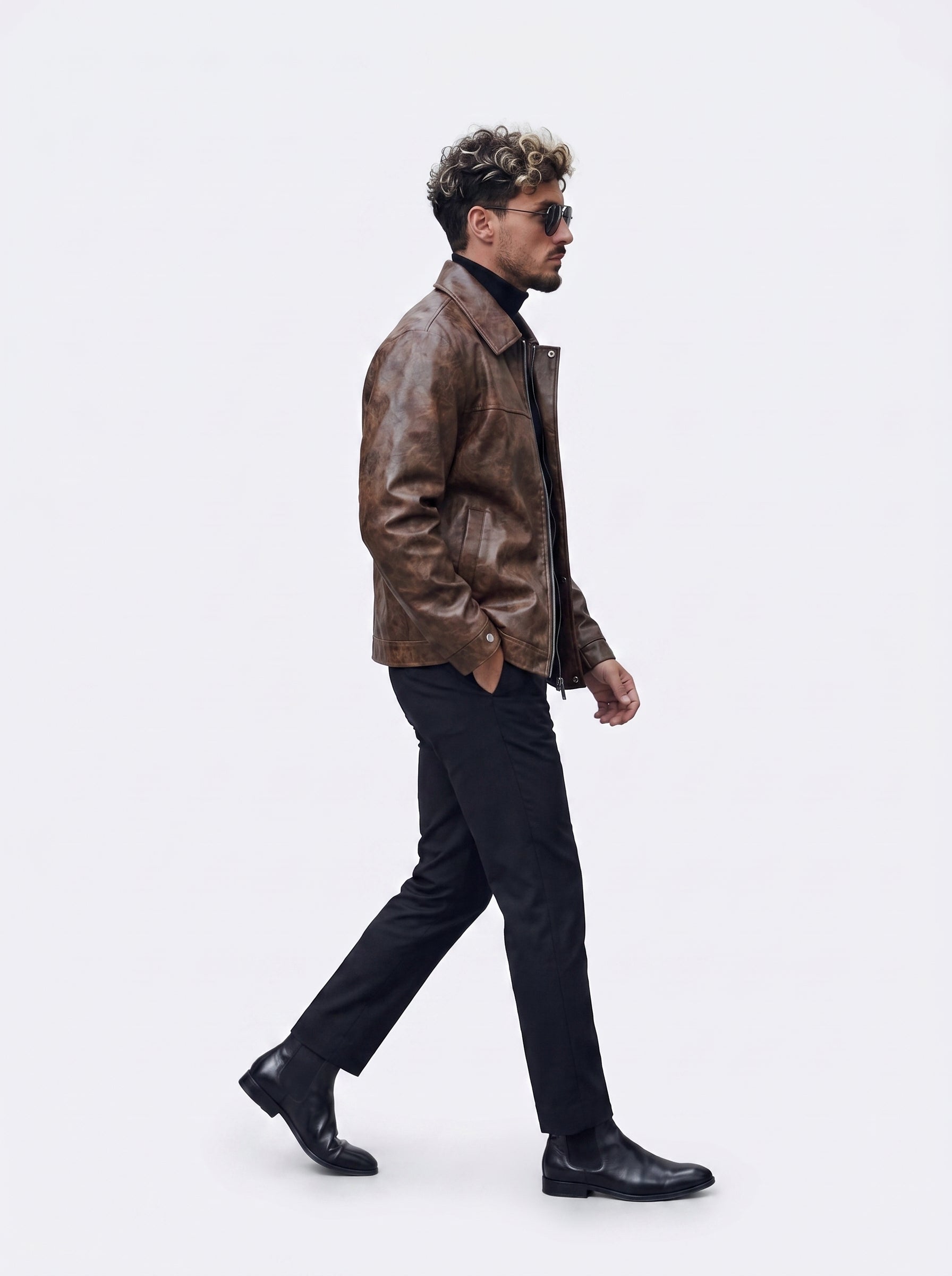 CHAQUETA CUERO TEX MILANO COGNAC